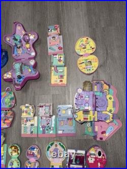 Vintage Polly Pocket Lot Compact Houses Lot of 32 + Some Figures Accessories