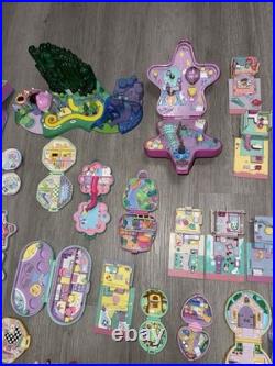 Vintage Polly Pocket Lot Compact Houses Lot of 32 + Some Figures Accessories