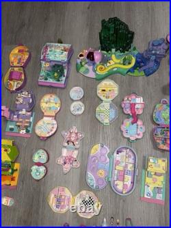 Vintage Polly Pocket Lot Compact Houses Lot of 32 + Some Figures Accessories