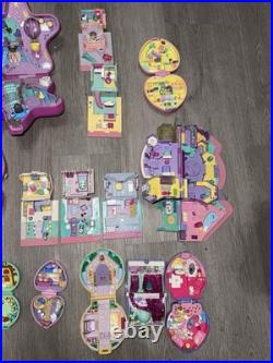 Vintage Polly Pocket Lot Compact Houses Lot of 32 + Some Figures Accessories