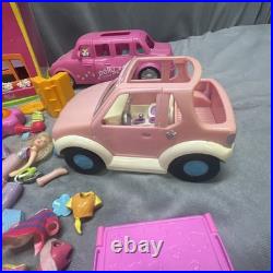 Vintage Polly Pocket Lot House Limo Car Tree Cloths Hangers Bunny Hair Purses ++