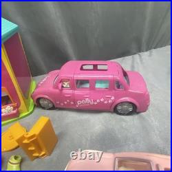 Vintage Polly Pocket Lot House Limo Car Tree Cloths Hangers Bunny Hair Purses ++