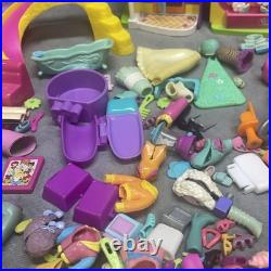 Vintage Polly Pocket Lot House Limo Car Tree Cloths Hangers Bunny Hair Purses ++