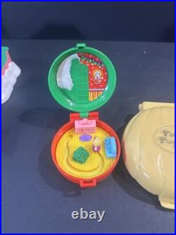 Vintage Polly Pocket Miniature Houses And Compacts Lot Of 11 Plus 7 Figures