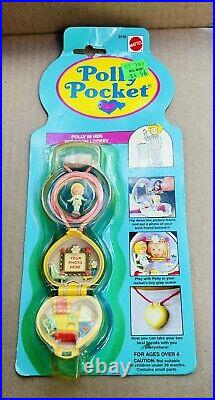 Vintage Polly Pocket Miniature Polly in Her Bedroom Locket Bluebird Toys1992