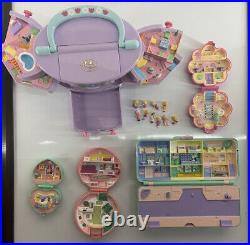 Vintage Polly Pocket PLAYSETS, Vanity Mirror Jewelry Box with DOLLS & Post Office