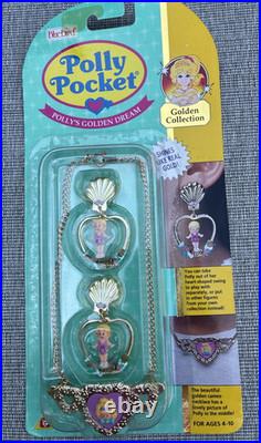 Vintage Polly Pocket POLLY'S GOLDEN DREAM NECKLACE/EARRINGS Bluebird 1994 NIP Vintage Polly Pocket POLLY'S GOLDEN DREAM NECKLACE/EARRINGS Bluebird 1994 NIP