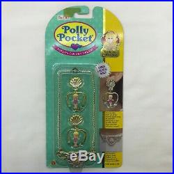 Vintage Polly Pocket POLLY'S GOLDEN DREAM NECKLACE/EARRINGS Bluebird 1996 (NEW)