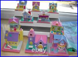Vintage Polly Pocket Pollyville Bluebird 10 Pieces and Playmat No Dolls
