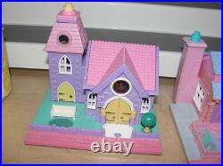 Vintage Polly Pocket Pollyville Bluebird 10 Pieces and Playmat No Dolls