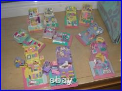 Vintage Polly Pocket Pollyville Bluebird 10 Pieces and Playmat No Dolls