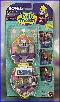 Vintage Polly Pocket STYLIN' SALON HAPPENIN' HAIR NEW SEALED MOC Bluebird Toys