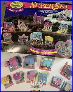 Vintage Polly Pocket SUPER SET Pollyville With 10 Houses 27 People NOSTALGIC