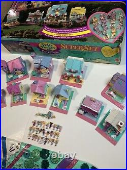 Vintage Polly Pocket SUPER SET Pollyville With 10 Houses 27 People NOSTALGIC