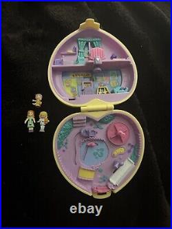 Vintage Polly Pocket Strollin' Baby 1994 Bluebird Quilted Yellow Heart Compact