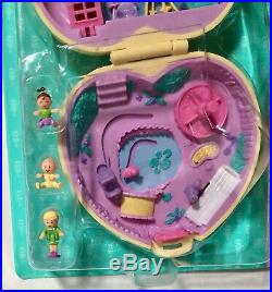 Vintage Polly Pocket Strollin Baby Yellow Heart Compact 1994, Sealed On Card