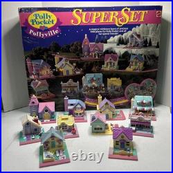 Vintage Polly Pocket Superset Pollyville Bluebird Magical Miniature Town 1994