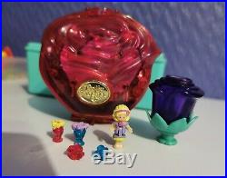 Vintage Polly Pocket Sweet Roses Compact Nearly Complete With Stopper