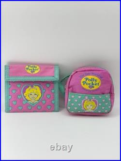Vintage Polly Pocket Wallet and Keychain Bacpack Bluebird Toys 1990s