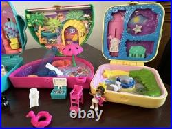 Vintage & Recent Polly Pocket Bluebird 29 Pc. Lot 8 figures & 8 Containers +