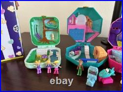 Vintage & Recent Polly Pocket Bluebird 29 Pc. Lot 8 figures & 8 Containers +
