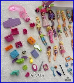Vintage Y2K HUGE LOT Polly Pocket Dolls Clothes Accessories Playsets Car Ect