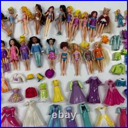 Vintage Y2K Polly Pocket Lot Dolls Rubber Clothes Accessories Disney Princess