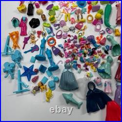Vintage Y2K Polly Pocket Lot Dolls Rubber Clothes Accessories Disney Princess
