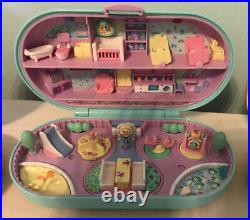 Vintage bluebird Polly Pocket Baby Lot Of Four Compacts With Stamper & Figures