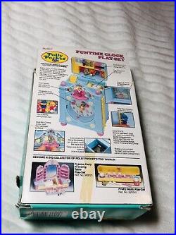 Vintage polly pocket 1991 Funtime Clock Playset Blue 100% Complete Working Order