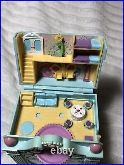 Vintage polly pocket 1991 Funtime Clock Playset Blue 100% Complete Working Order