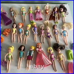 Vintage polly pocket dolls lot with clothes huge lot Rare Doll Dress Up Lot 1
