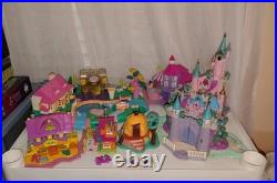 Vtg Lot Polly Pocket Magical Mansion Cinderella Castle Houses 8 Figures Untested