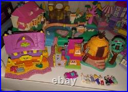 Vtg Lot Polly Pocket Magical Mansion Cinderella Castle Houses 8 Figures Untested