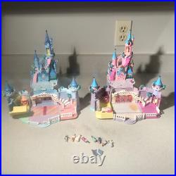 Vtg Lot of 8 figures Polly Pocket Bluebird Cinderella Enchanted +2 Castles