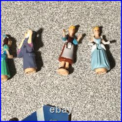 Vtg Lot of 8 figures Polly Pocket Bluebird Cinderella Enchanted +2 Castles