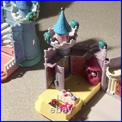 Vtg Lot of 8 figures Polly Pocket Bluebird Cinderella Enchanted +2 Castles