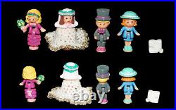 Vtg Polly Pocket Light-Up WEDDING CHAPEL Church, Steeple, Dolls, Crocheted Skirt