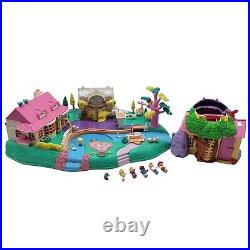 Vtg Polly Pocket Magical Movin' Pollyville Boutique Bluebird Treehouse Figures
