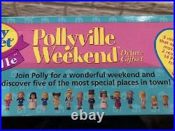 Vtg Polly Pocket Pollyville Playsets HTF Rare Deluxe Giftset NIB 14 Mini Dolls