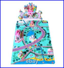 Vtg Polly Pocket Pollyville Set & Mat + Mansion Lights Up & Disney Magic Kingdom