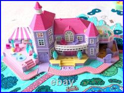 Vtg Polly Pocket Pollyville Set & Mat + Mansion Lights Up & Disney Magic Kingdom