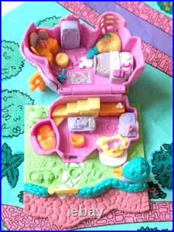 Vtg Polly Pocket Pollyville Set & Mat + Mansion Lights Up & Disney Magic Kingdom