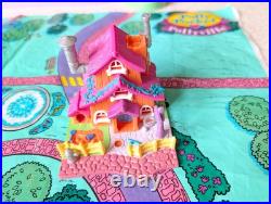Vtg Polly Pocket Pollyville Set & Mat + Mansion Lights Up & Disney Magic Kingdom