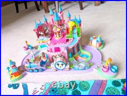 Vtg Polly Pocket Pollyville Set & Mat + Mansion Lights Up & Disney Magic Kingdom