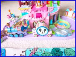 Vtg Polly Pocket Pollyville Set & Mat + Mansion Lights Up & Disney Magic Kingdom