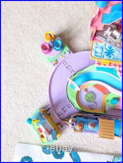 Vtg Polly Pocket Pollyville Set & Mat + Mansion Lights Up & Disney Magic Kingdom