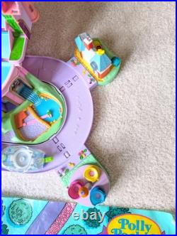 Vtg Polly Pocket Pollyville Set & Mat + Mansion Lights Up & Disney Magic Kingdom
