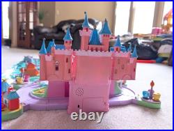 Vtg Polly Pocket Pollyville Set & Mat + Mansion Lights Up & Disney Magic Kingdom